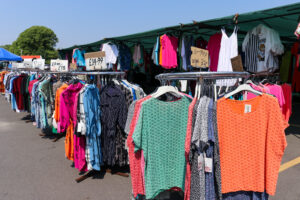 Seasonal men's & women's clothing at the Swanage Friday Market